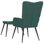 Sillón de relax con taburete terciopelo verde oscuro en Sillones | Comprar online en Foru.es