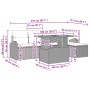 Conjunto de Comedor de Jardín de 6 Piezas con Cojines Negro Poliratán Acacia de , Sofás de exterior - Ref: Foro24-3349571, Pr...