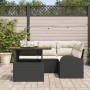 Juego de Comedor de Jardín de 5 Piezas con Cojines Negro Poliratán Acacia de , Sofás de exterior - Ref: Foro24-3349578, Preci...
