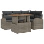 Juego de Sofás de Jardín Set de 5 Gris Ratán sintético, Acero, Tela de , Sofás de exterior - Ref: Foro24-3349579, Precio: 375...