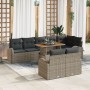 Conjunto de Sofá de Jardín Set de 9 Gris y Marrón Ratán de , Sofás de exterior - Ref: Foro24-3349600, Precio: 642,46 €, Descu...