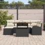 Conjunto de Comedor de Jardín de 7 Piezas con Cojines Negro Poliratán Acacia de , Sofás de exterior - Ref: Foro24-3349606, Pr...