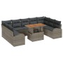 Juego de Sofá de Jardín Set de 10 Gris Polirratán de , Sofás de exterior - Ref: Foro24-3349628, Precio: 645,80 €, Descuento: %