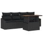 Conjunto de sofá de jardín Conjunto de 5 Negro Ratán, Poliéster de , Sofás de exterior - Ref: Foro24-3349771, Precio: 354,52 ...