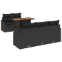 Conjunto de Comedor de Jardín de 6 Piezas con Cojines Negro Ratán Polietileno Acacia de , Sofás de exterior - Ref: Foro24-334...