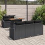 Conjunto de Comedor de Jardín de 6 Piezas con Cojines Negro Ratán Polietileno Acacia de , Sofás de exterior - Ref: Foro24-334...