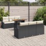 Conjunto de comedor de jardín de 7 piezas con cojines negro poliratán acacia de , Sofás de exterior - Ref: Foro24-3349781, Pr...