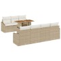 Set de Comedor de Jardín de 8 Piezas con Cojines Beige Ratán Acacia de , Sofás de exterior - Ref: Foro24-3349798, Precio: 585...
