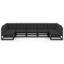 Set de muebles de jardín 7 pzas con cojines madera pino negro de vidaXL, Conjuntos de jardín - Ref: Foro24-3077188, Precio: 7...