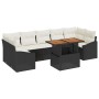 Juego de Comedor de Jardín de 8 Piezas con Cojines Ratán Negro Acacia de , Sofás de exterior - Ref: Foro24-3349802, Precio: 5...