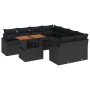Conjunto de Sofá de Jardín Juego de 9 Negro Poliratán, Acero de , Sofás de exterior - Ref: Foro24-3349820, Precio: 618,08 €, ...