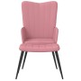 Sillón de relax con taburete terciopelo rosa en Sillones | Comprar online en Foru.es