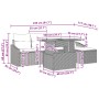 Conjunto de Comedor de Jardín de 6 Piezas con Cojines de Ratán Poliéster Negro de , Sofás de exterior - Ref: Foro24-3349827, ...