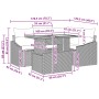 Juego de Comedor de Jardín de 5 Piezas con Cojines Negro de Ratán Polivalente de , Sofás de exterior - Ref: Foro24-3349830, P...
