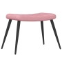 Sillón de relax con taburete terciopelo rosa en Sillones | Comprar online en Foru.es