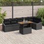Conjunto de Sofás de Jardín Set de 7 Negro Ratán de , Sofás de exterior - Ref: Foro24-3349848, Precio: 493,32 €, Descuento: %