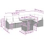 Conjunto de Sofás de Jardín Set de 7 Negro Ratán de , Sofás de exterior - Ref: Foro24-3349848, Precio: 493,32 €, Descuento: %