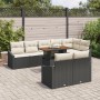 Conjunto de Comedor de Jardín de 9 Piezas con Cojines Negro Poliratán Acacia de , Sofás de exterior - Ref: Foro24-3349851, Pr...