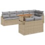 Juego de comedor de jardín de 9 piezas con cojines Beige Poliratán Acacia de , Sofás de exterior - Ref: Foro24-3349853, Preci...