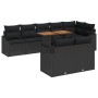 Conjunto de Sofá de Jardín Juego de 9 Negro y Marrón Ratán y Madera de , Sofás de exterior - Ref: Foro24-3349855, Precio: 660...