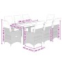 Set de mesa y sillas jardín 9 piezas y cojines ratán PE marrón en Conjuntos de jardín | Comprar online en Foru.es