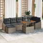 Conjunto de comedor de jardín de 8 piezas con cojines gris poliratán acacia de , Sofás de exterior - Ref: Foro24-3349866, Pre...