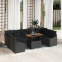 Conjunto de sofá de jardín 10 piezas Negro y marrón de , Sofás de exterior - Ref: Foro24-3349883, Precio: 666,99 €, Descuento: %