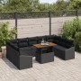 Conjunto de sofá de jardín 10 piezas Negro y marrón de , Sofás de exterior - Ref: Foro24-3349883, Precio: 666,99 €, Descuento: %