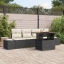 Conjunto de Sofá de Jardín Set de 5 Negro y Crema de , Sofás de exterior - Ref: Foro24-3349893, Precio: 371,53 €, Descuento: %