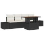 Conjunto de Sofá de Jardín Set de 5 Negro y Crema de , Sofás de exterior - Ref: Foro24-3349893, Precio: 371,53 €, Descuento: %