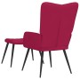 Sillón de relax con taburete terciopelo rojo tinto en Sillones | Comprar online en Foru.es