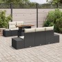 Juego de Comedor de Jardín de 6 Piezas con Cojines Negro Poliratán Acacia de , Sofás de exterior - Ref: Foro24-3349900, Preci...