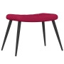 Sillón de relax con taburete terciopelo rojo tinto en Sillones | Comprar online en Foru.es
