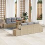 Juego de Sofá de Jardín 7 Piezas Beige Ratán Mesa de Exterior de , Sofás de exterior - Ref: Foro24-3349909, Precio: 571,00 €,...