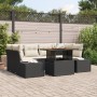 Conjunto de Sofá de Jardín Conjunto de 7 Beige y Negro Ratán, Tela de , Sofás de exterior - Ref: Foro24-3349914, Precio: 498,...