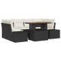 Conjunto de Sofá de Jardín Conjunto de 7 Beige y Negro Ratán, Tela de , Sofás de exterior - Ref: Foro24-3349914, Precio: 498,...