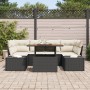 Conjunto de Sofá de Jardín Conjunto de 7 Beige y Negro Ratán, Tela de , Sofás de exterior - Ref: Foro24-3349914, Precio: 498,...