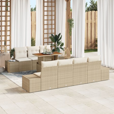 Conjunto de Sofás de Jardín 8 Piezas Beige, Blanco de , Sofás de exterior - Ref: Foro24-3349924, Precio: 650,65 €, Descuento: %