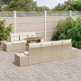 Conjunto de Sofás de Jardín 8 Piezas Beige, Blanco de , Sofás de exterior - Ref: Foro24-3349924, Precio: 650,65 €, Descuento: %