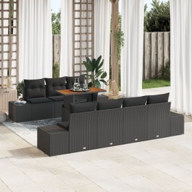Juego de Sofá de Jardín Conjunto de 8 Negro y Marrón de , Sofás de exterior - Ref: Foro24-3349925, Precio: 607,70 €, Descuent...