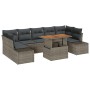 Conjunto de Sofá de Jardín Set de 8 Marrón, Gris de , Sofás de exterior - Ref: Foro24-3349929, Precio: 568,46 €, Descuento: %