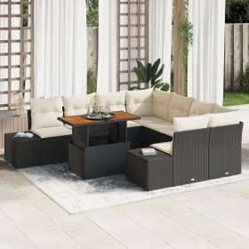 Juego de Sofá de Jardín Set de 9 Negro Ratán Sofá de Jardín de , Sofás de exterior - Ref: Foro24-3349942, Precio: 586,35 €, D...