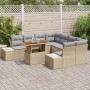 Conjunto de Sofá de Jardín Juego de 9 Beige con Cojines Grises de , Sofás de exterior - Ref: Foro24-3349944, Precio: 616,99 €...