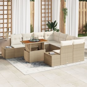 Conjunto de Sofá de Jardín Set de 9 Beige Poliratán de , Sofás de exterior - Ref: Foro24-3349945, Precio: 658,71 €, Descuento: %
