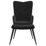 Sillón de relax con taburete terciopelo negro en Sillones | Comprar online en Foru.es