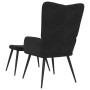 Sillón de relax con taburete terciopelo negro en Sillones | Comprar online en Foru.es