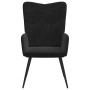 Sillón de relax con taburete terciopelo negro en Sillones | Comprar online en Foru.es