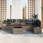Juego de Comedor de Jardín de 7 Piezas con Cojines Ratán Gris Acacia de , Sofás de exterior - Ref: Foro24-3349971, Precio: 49...