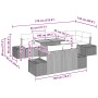 Conjunto de Jardín de 9 Piezas con Cojines Negro Ratán Poliéster Acacia de , Sofás de exterior - Ref: Foro24-3349977, Precio:...