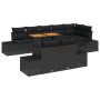Conjunto de Comedor de Jardín de 9 Piezas con Cojines Negro Ratan de Poliéster Acacia de , Sofás de exterior - Ref: Foro24-33...